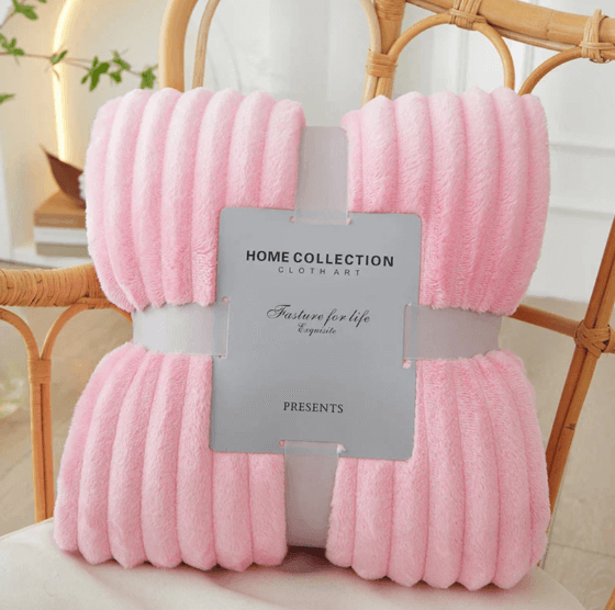 Couverture polaire douillette à larges rayures