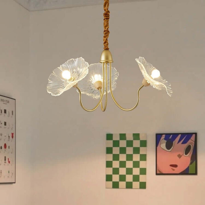 Lustre en verre moderne au design de fleur de lotus
