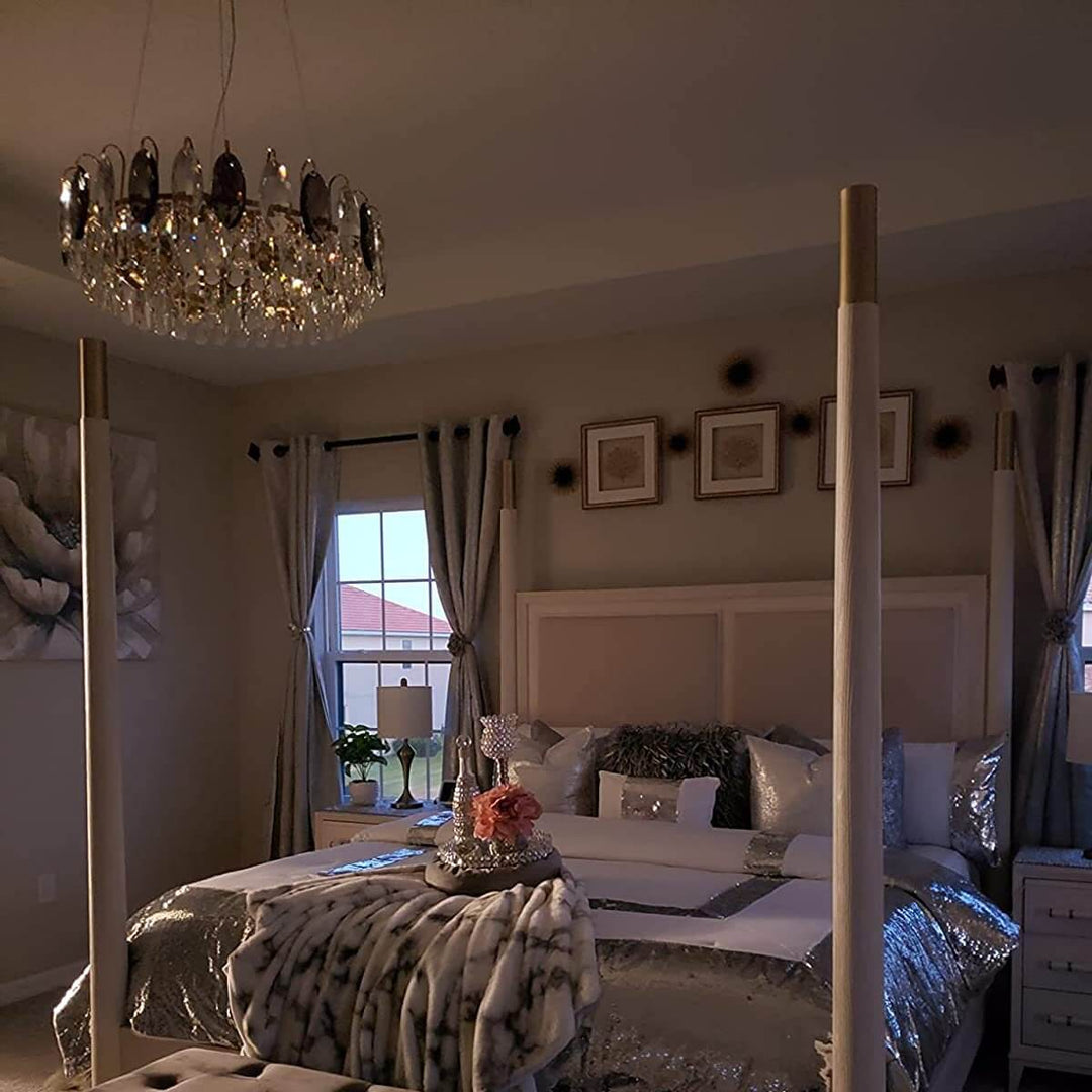 Lustre luxueux en cristal K9, à intensité variable