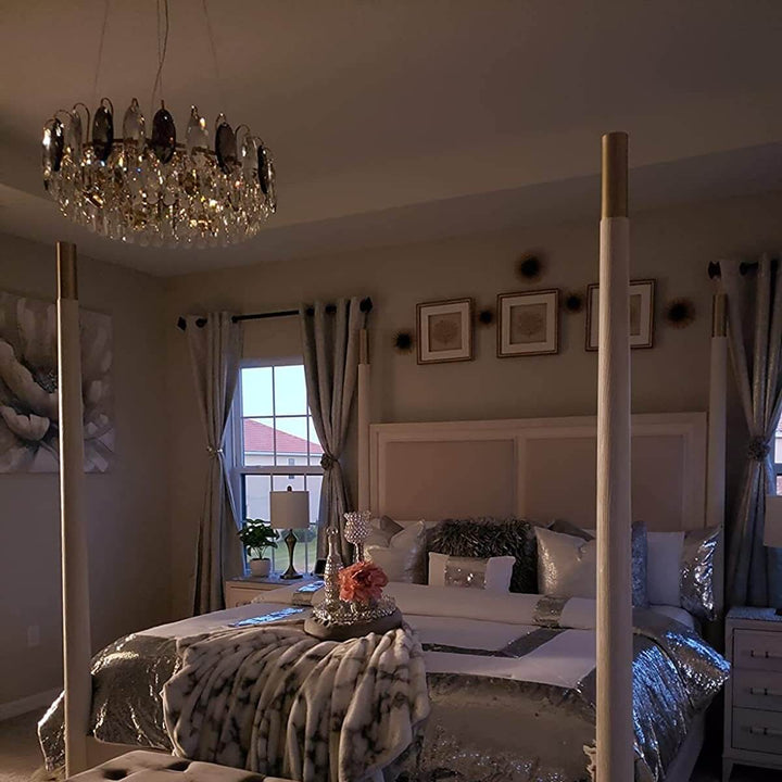 Lustre luxueux en cristal K9, à intensité variable