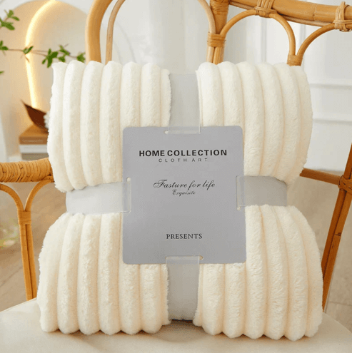 Couverture polaire douillette à larges rayures