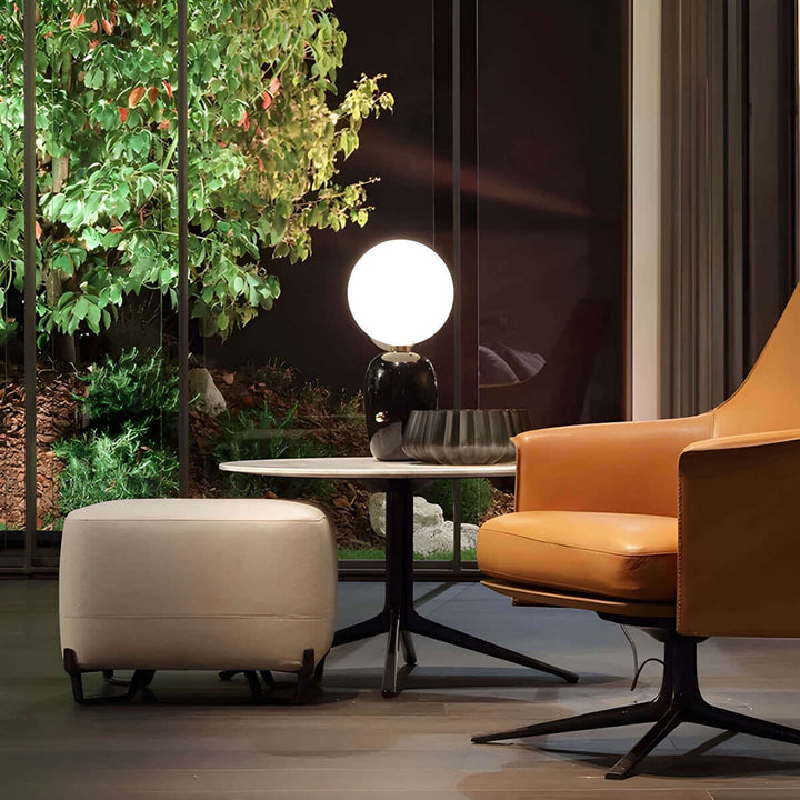 Lampe de table élégante avec base en verre