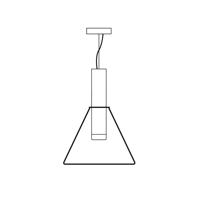 Suspension élégante en verre et métal
