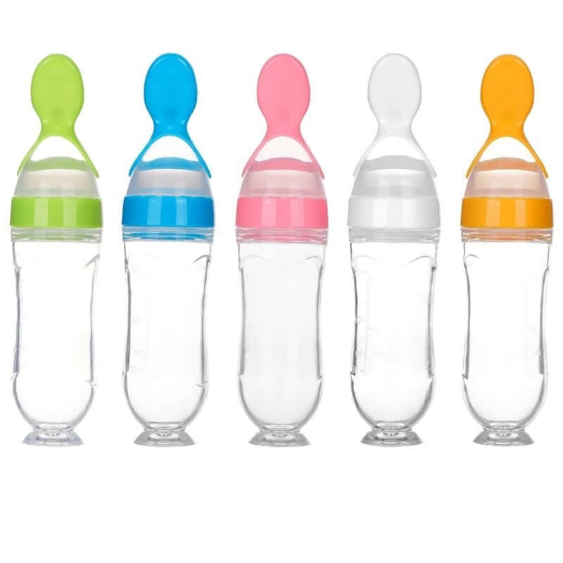 Baby-Fütterflasche mit Löffel - Einfaches & Sauberes Füttern