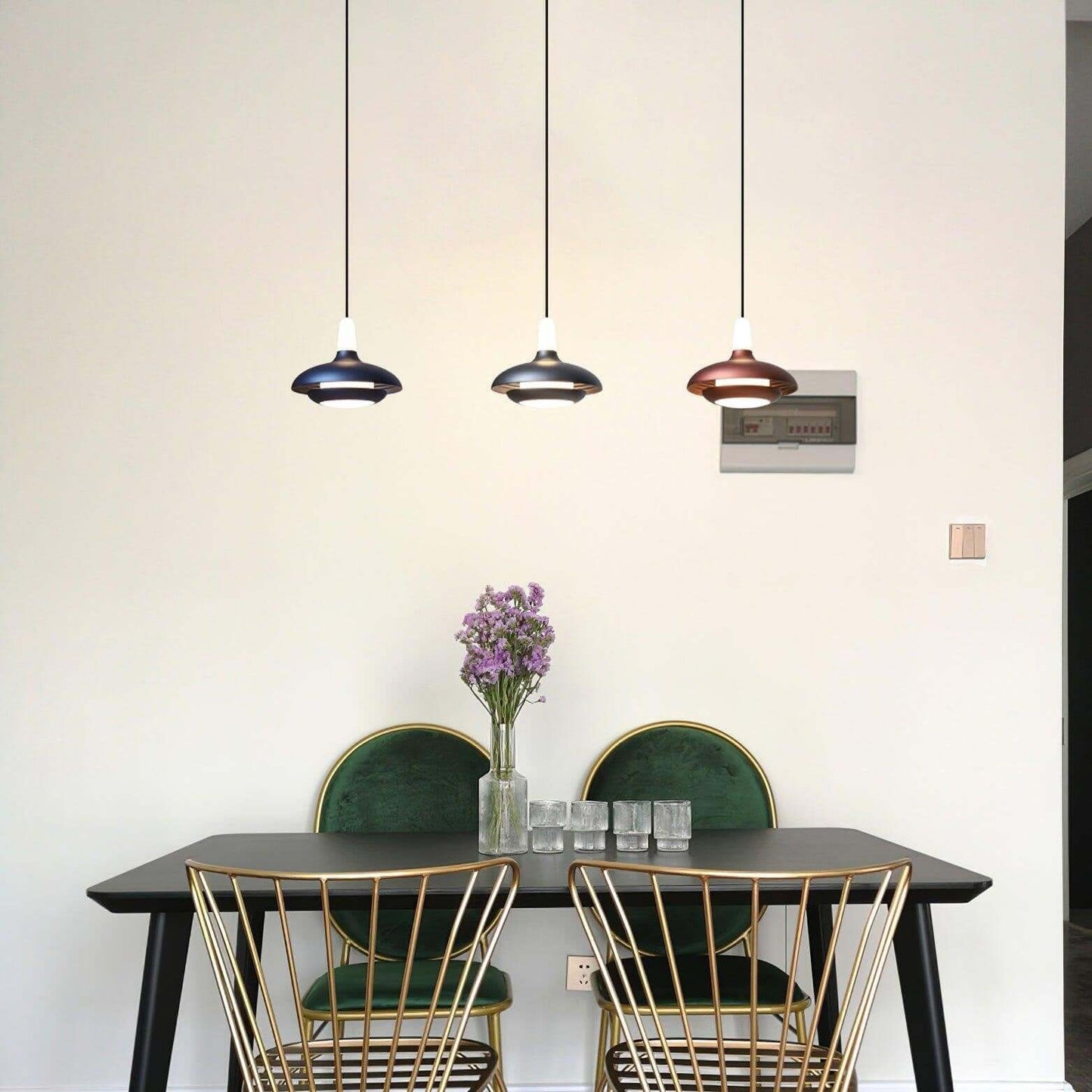 Suspension LED moderne, aluminium, 18 cm