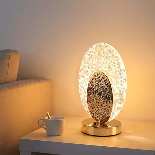 Lampe de table luxueuse en forme de paon, à intensité variable