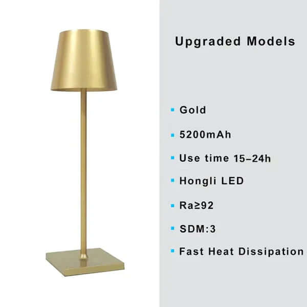 Dimmbare LED Tischlampe, Alu, Akku, Touch