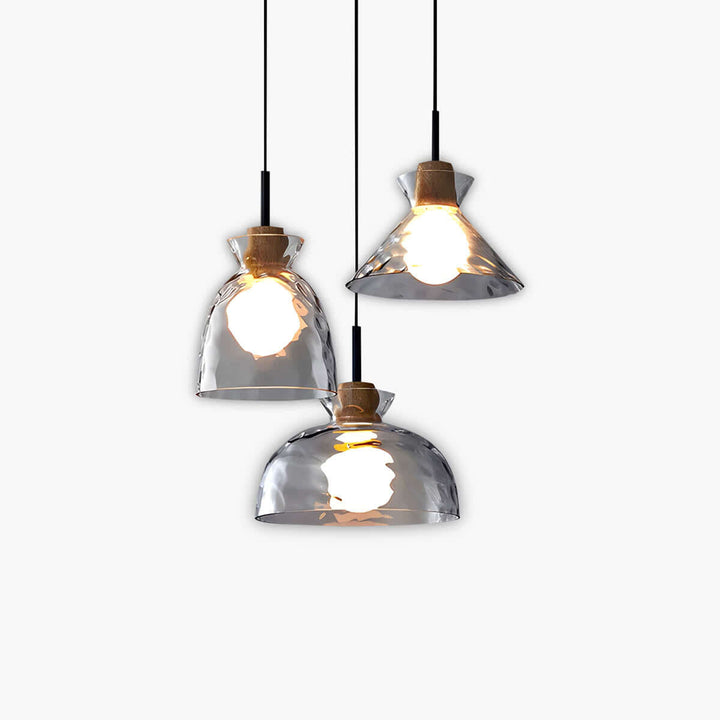 Lustre moderne en verre, 1/3 têtes