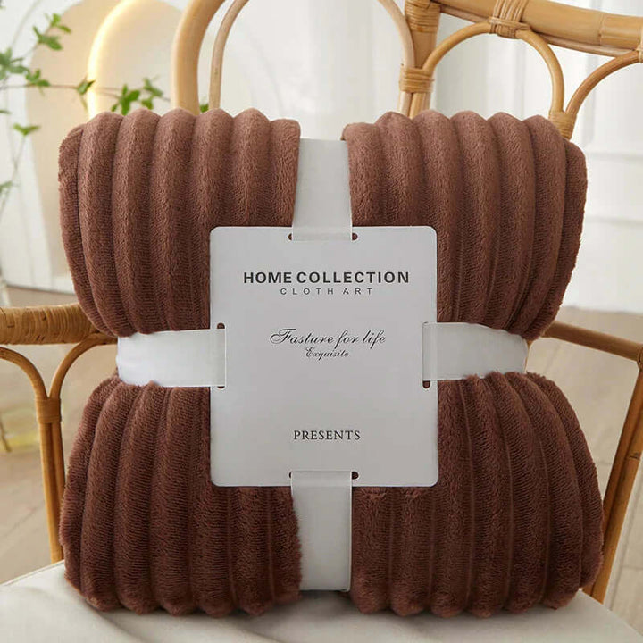 Kuschelige Flanell-Fleece-Decke gestreift