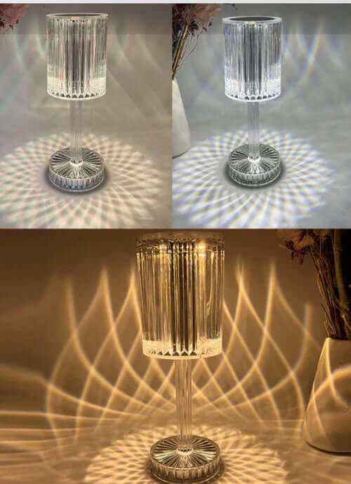Lampe de table en cristal à intensité variable moderne