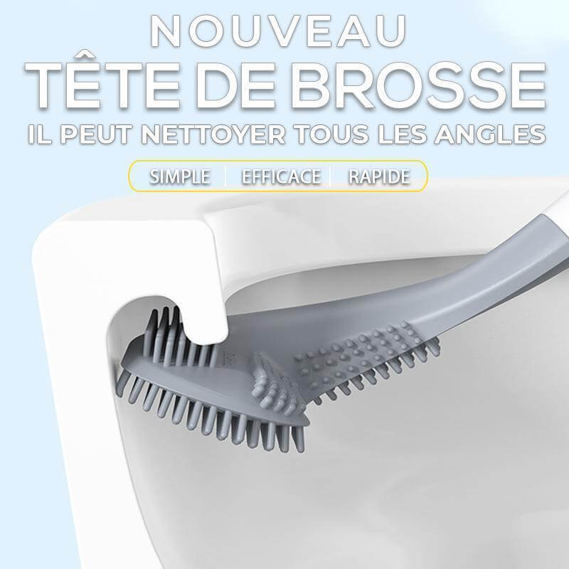 Brosse de toilette en silicone avec manche long