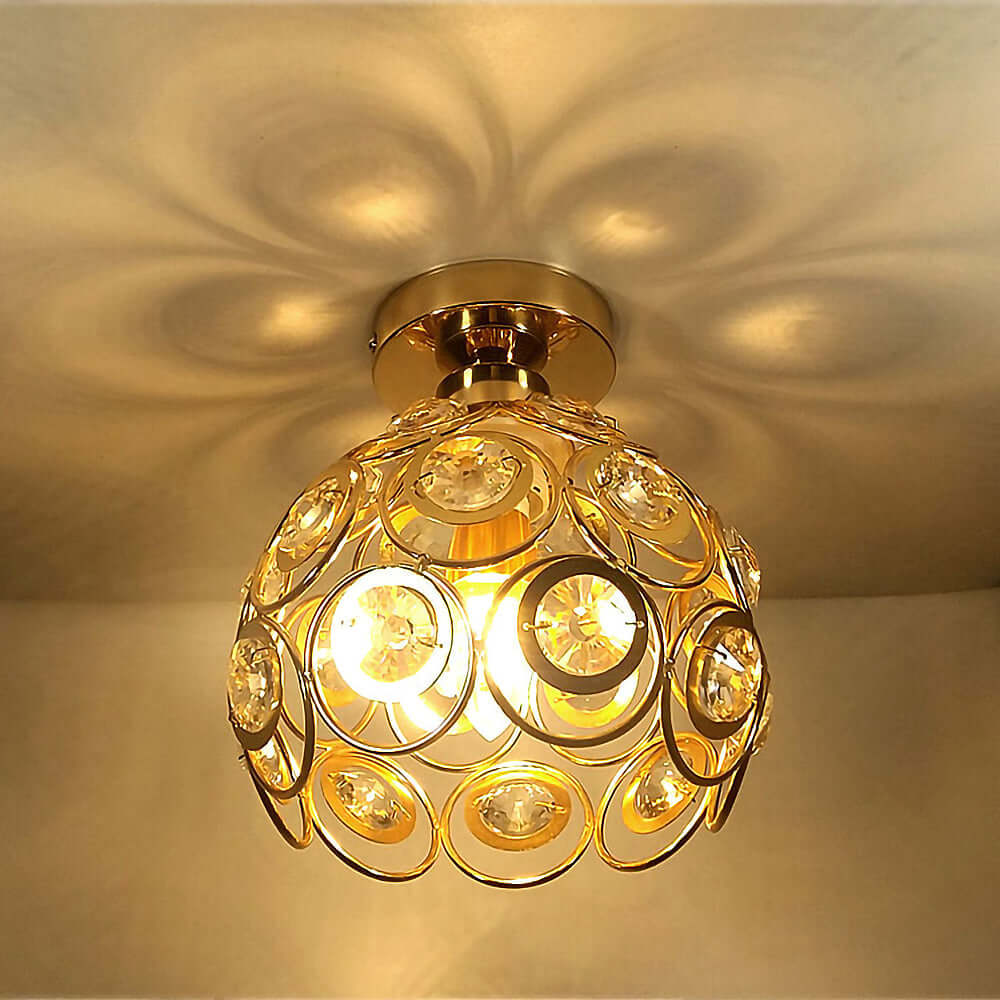 Luxuriöse Goldene Ball Deckenleuchte