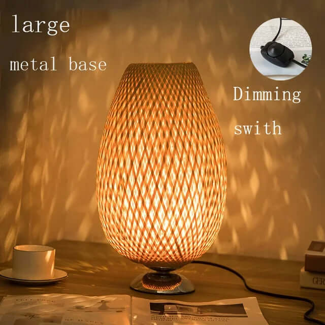 Lampe de table vintage en bambou