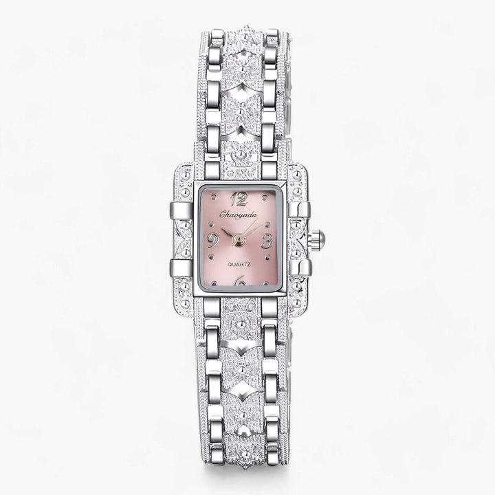 Montre femme rectangulaire avec cristaux - Accessoire élégant
