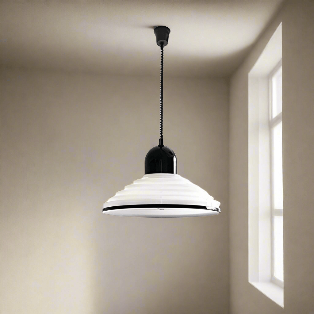 Cremefarbene Glas-Pendelleuchte