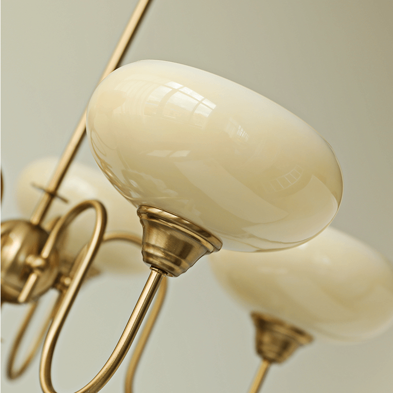 Lustre en verre kaki couleur crème