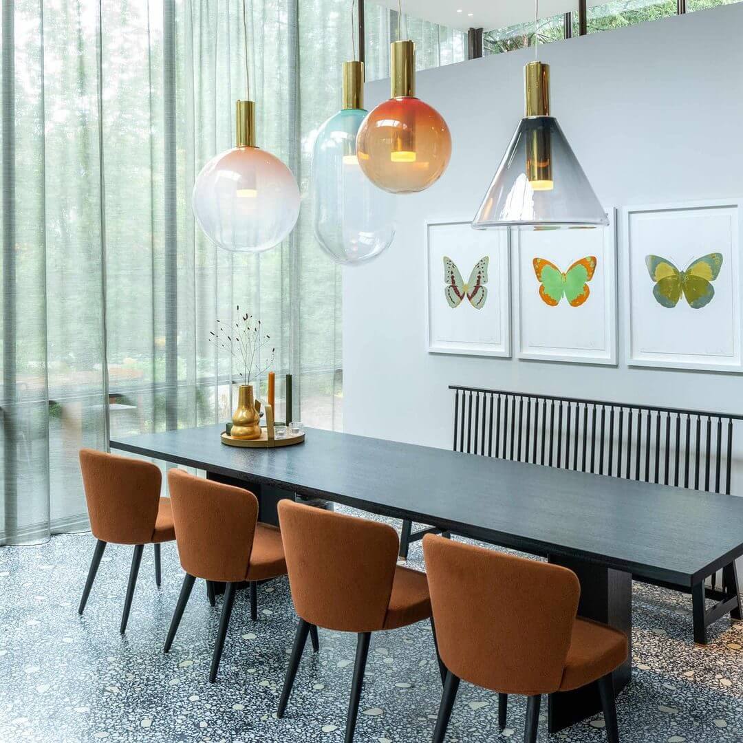 Elegante Pendelleuchte Glas & Metall
