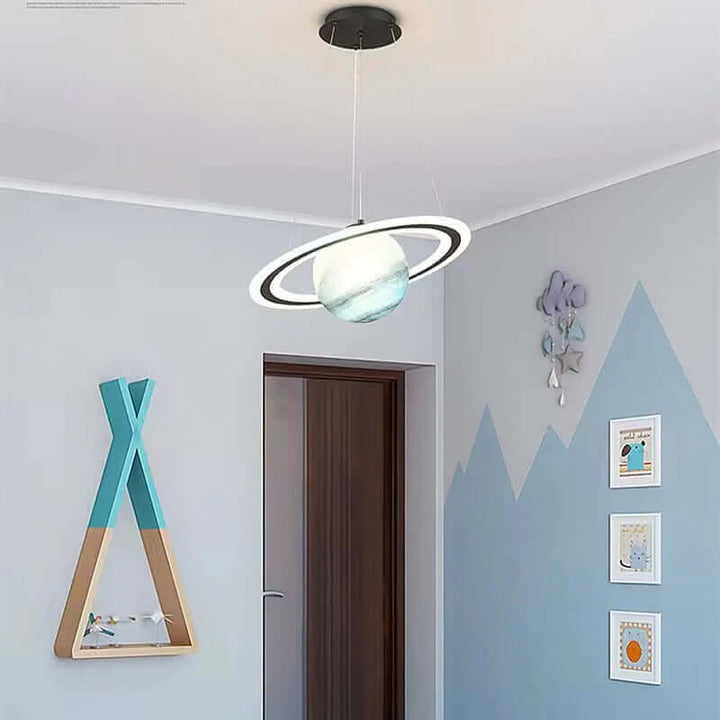 Lampe suspendue LED pour chambre d'enfant au design planétaire