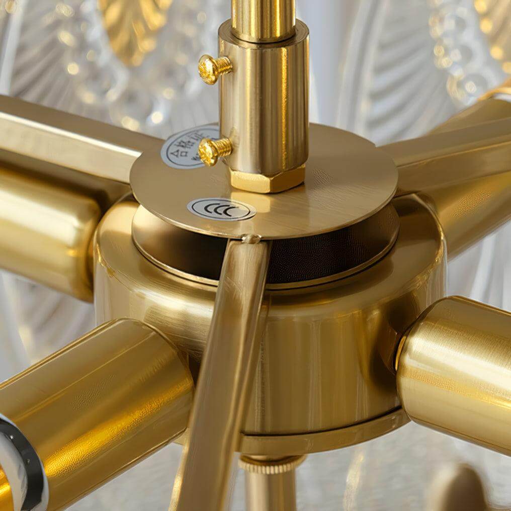 Lustre rond en verre avec motif décoratif