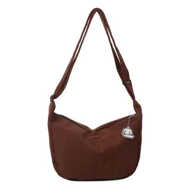 Sac à bandoulière en velours côtelé pour femme