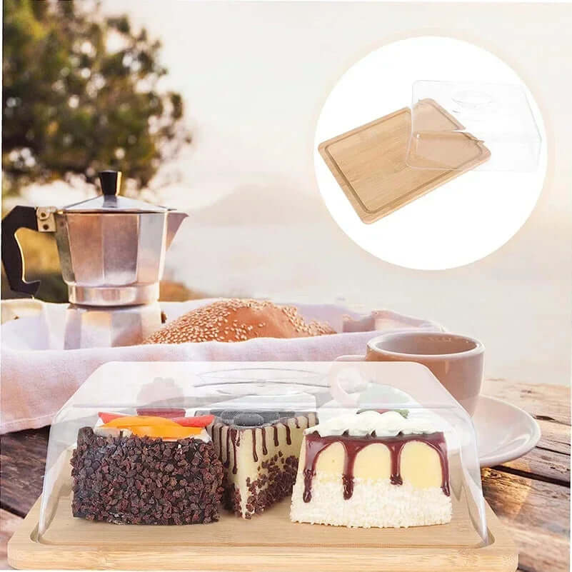 Beurrier avec couvercle en bambou - récipient de conservation des aliments