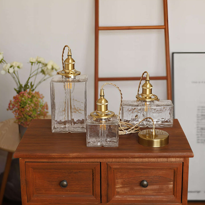 Lampe suspendue rétro en verre au design moderne