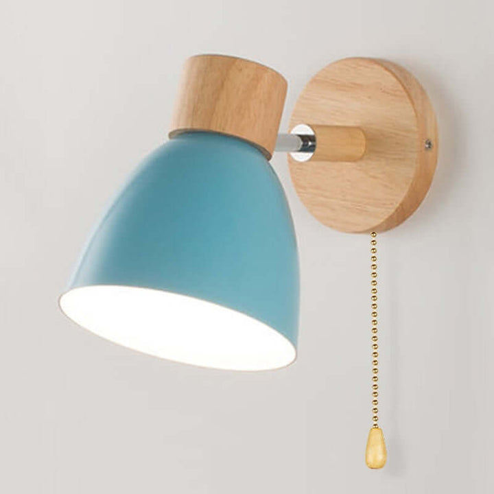 Lampe suspendue scandinave en bois avec interrupteur