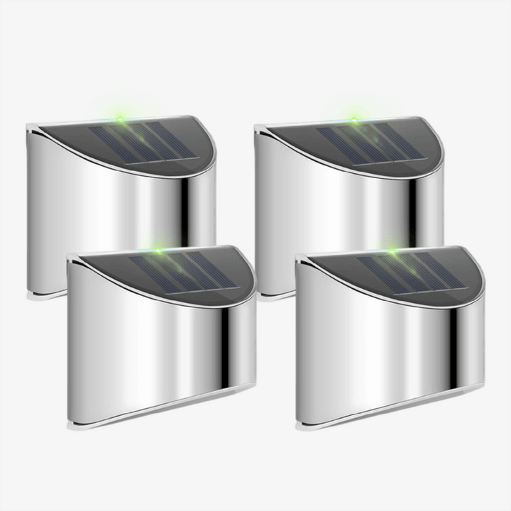 Solar-LED-Außenwandleuchte Edelstahl