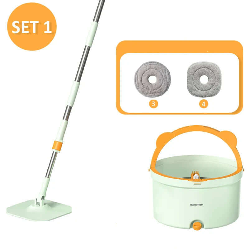 Dreh-Wischmopp mit Selbstreinigung & Eimer