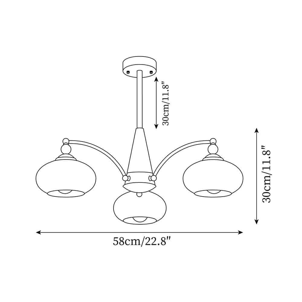 Lustre rétro en bois et laiton