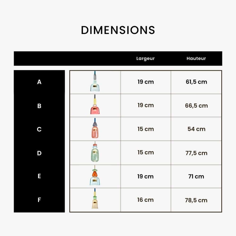 Lampe suspendue colorée moderne - Sofia