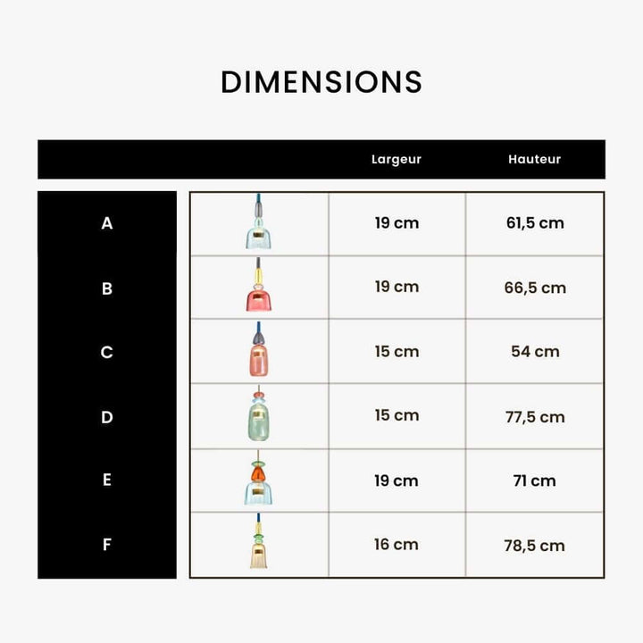 Lampe suspendue colorée moderne - Sofia