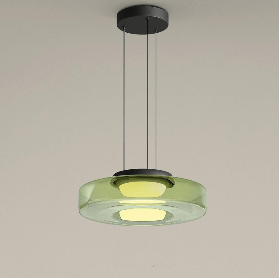 Elegante Bauhaus Glas-Hängeleuchte