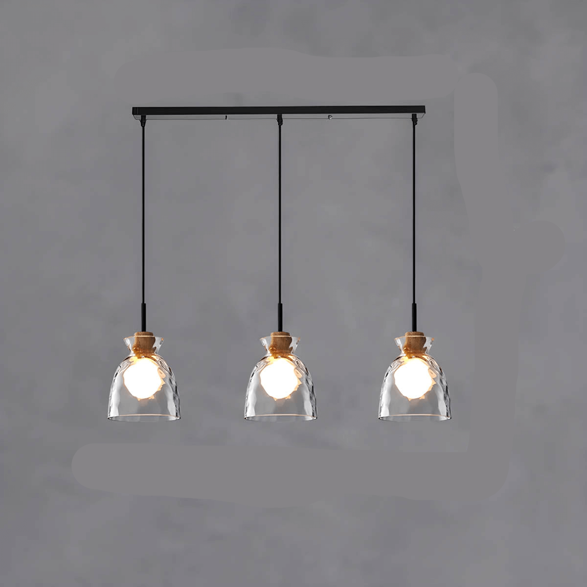 Moderner Glas-Kronleuchter, 1/3 Köpfe