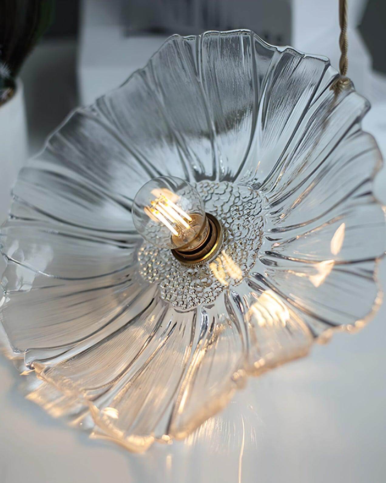Blumen-Glas-Pendelleuchte 28cm