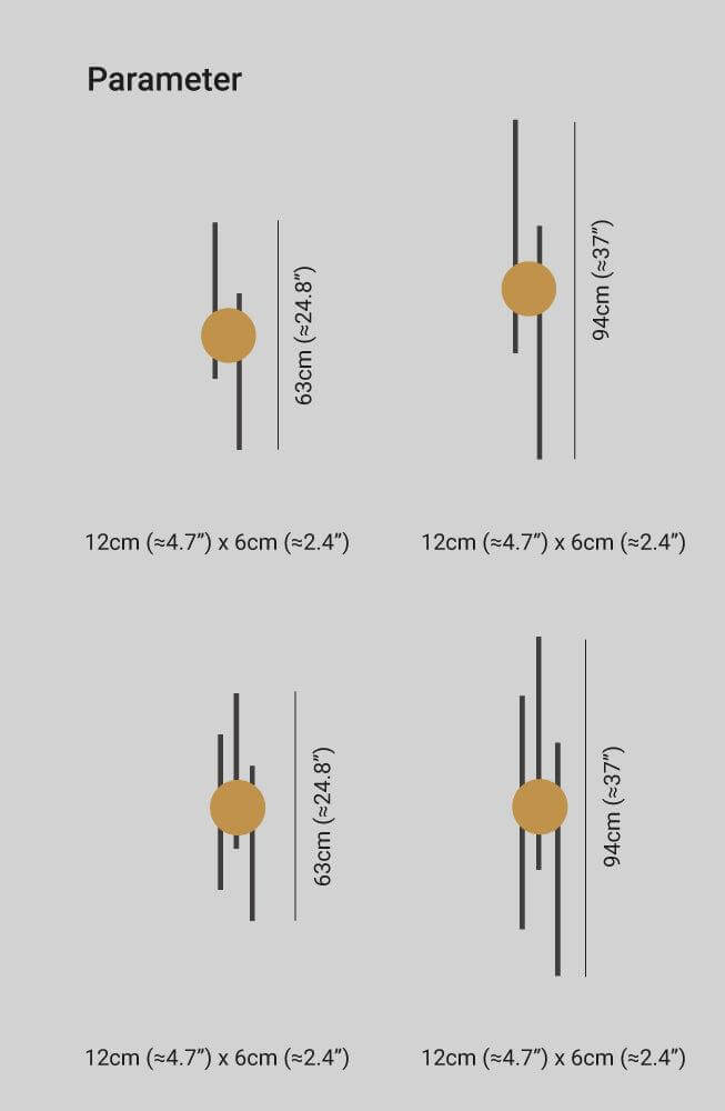 Applique murale LED industrielle moderne dorée et noire