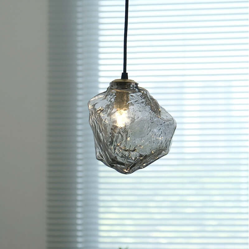 Lampe suspendue moderne en verre et cuivre
