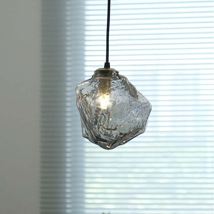 Lampe suspendue moderne en verre et cuivre