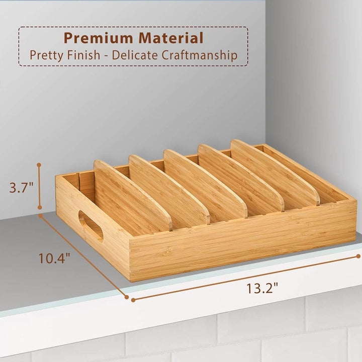 Organisateur de couvercles réglable en bambou pour la cuisine