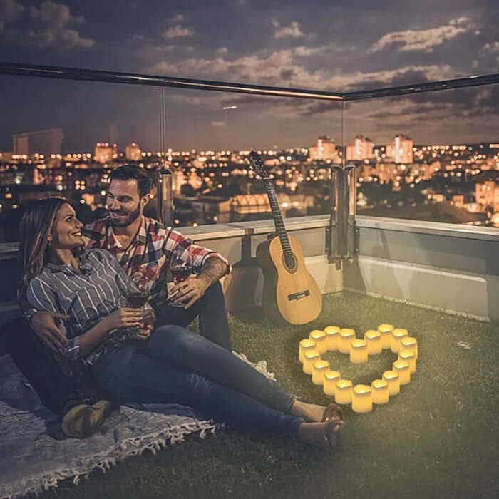 24er Set LED Flammenlose Kerzen Warmweiß