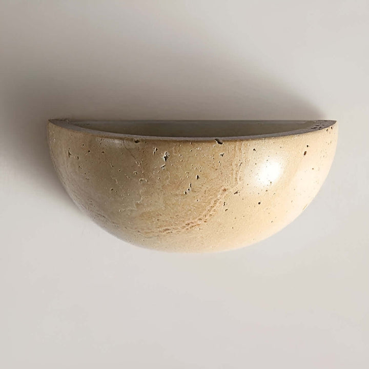 Applique murale semi-circulaire en pierre avec LED, style Wabi-Sabi