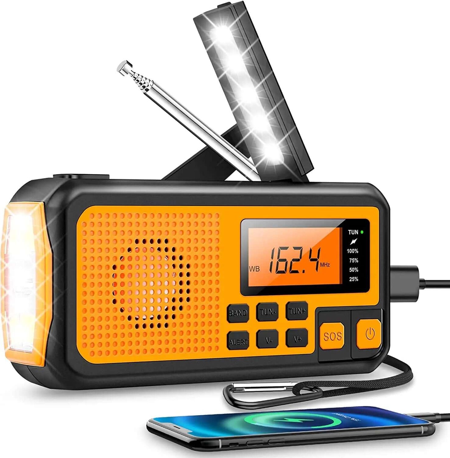 Multifunktions-Notfallradio mit Kurbel & Solar