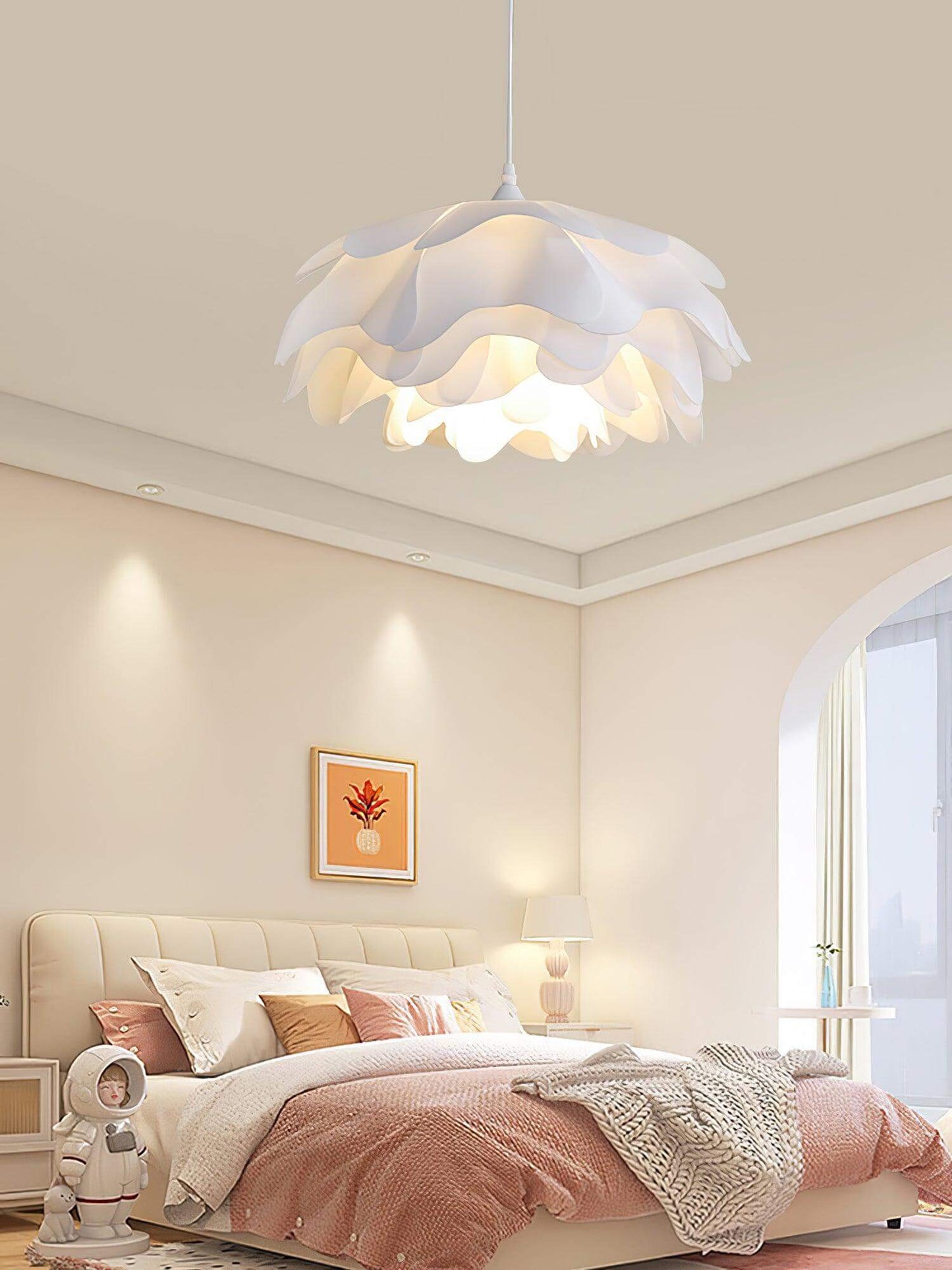 Blumenförmige LED Pendelleuchte Weiß