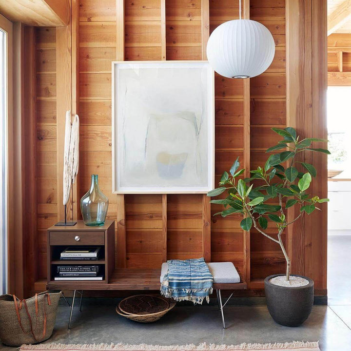 Lampe suspendue moderne blanche - soie et acier