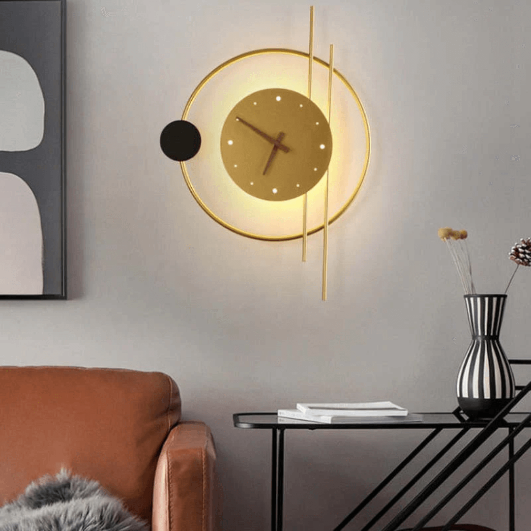 Horloge murale LED avec éclairage, design moderne