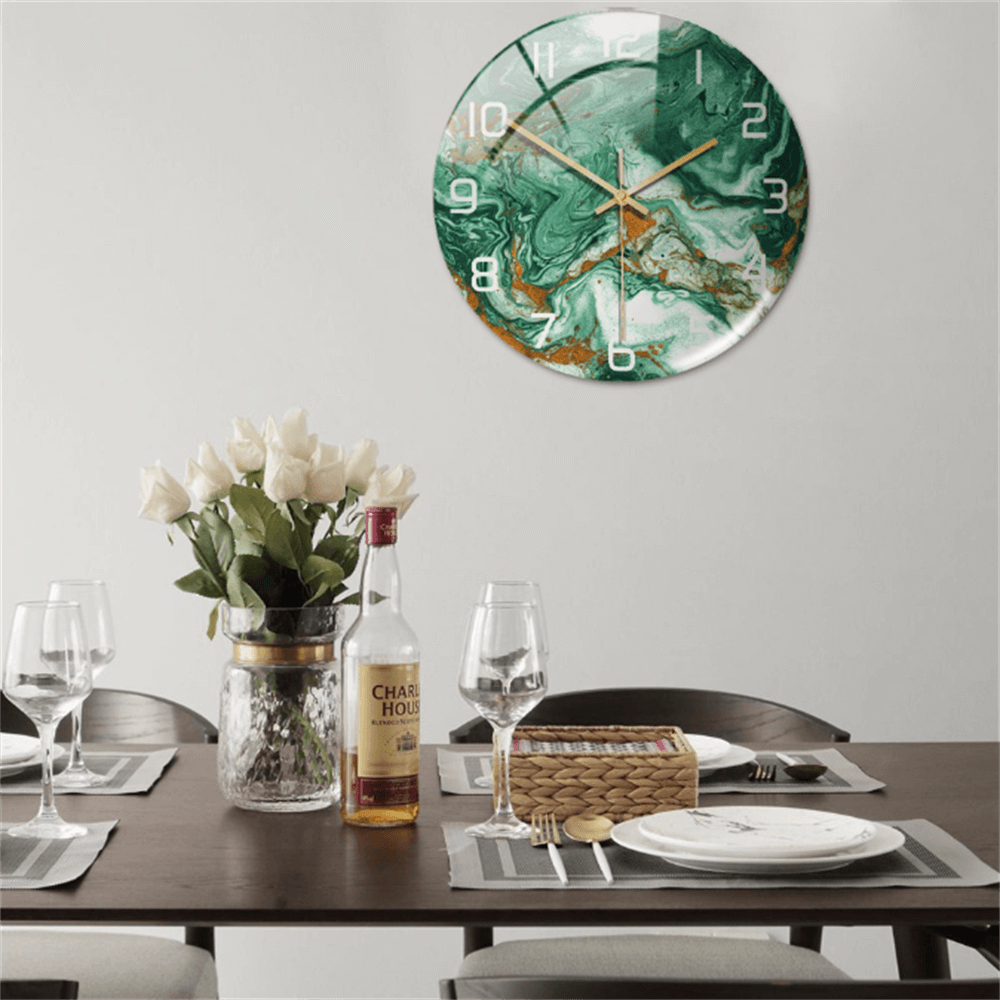 Elegante Wanduhr mit Marmor-Optik 30cm