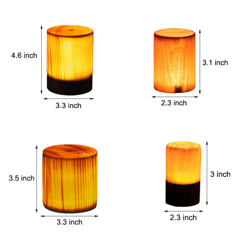 LED Tischlampe Holzoptik Akku & Touch