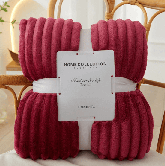 Couverture polaire douillette à larges rayures