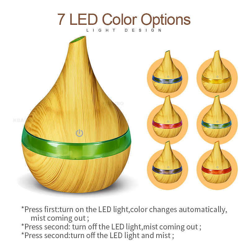 Humidificateur à ultrasons 500 ml avec LED et minuterie