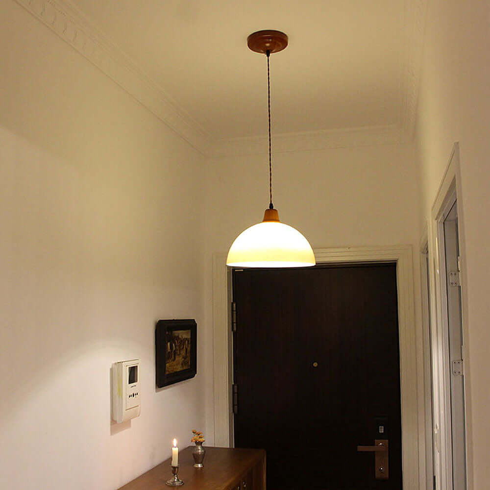 Suspension rétro en verre ambré 30 cm